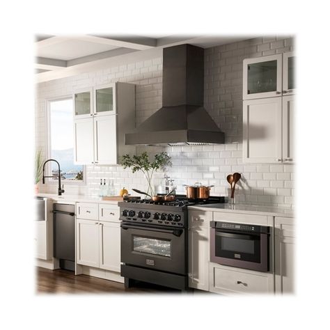 Clear away pollutants and excess heat using this 36-inch ZLINE wall-mount range hood. The stainless steel construction and finish blend style with durability, while the 1200 cfm blowers provide powerful smoke and odor extraction. Featuring two-directional LEDs, this ZLINE wall-mount range hood increases cooktop visibility, and the dishwasher-safe baffle filters provide easy cleanup. How to Measure for a New Appliance A little measuring now can help you avoid delivery headaches later. Watch the v Black Stainless Steel Range Hood, Steel Range Hood, Microwave Drawer, Stainless Steel Hood, Stainless Steel Range, Dual Fuel Ranges, Stainless Steel Wall, Wall Mount Range Hood, Oven Range