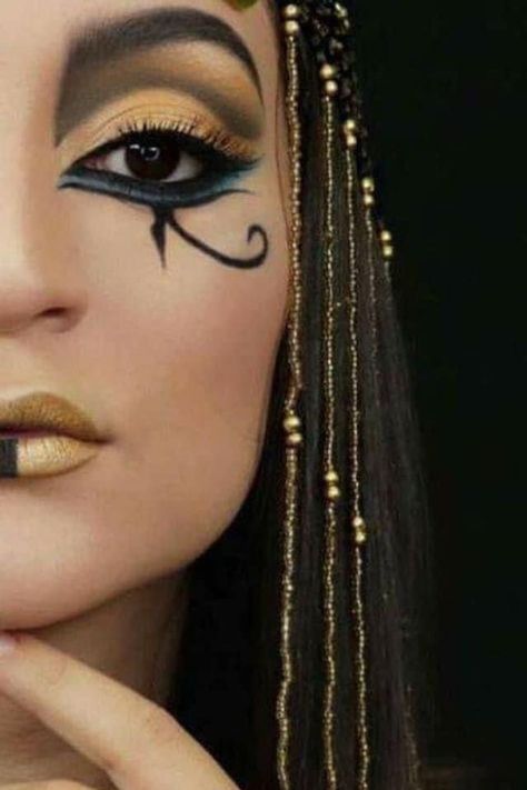 Egyptian Make Up, Egypt Makeup, Egyptian Eye Makeup, Cleopatra Makeup, Egyptian Makeup, Starověký Egypt, Goddess Makeup, Drag Make-up, Egyptian Eye