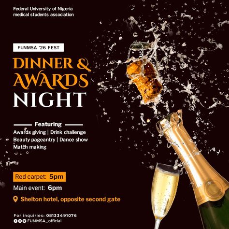 Dinner And Award Night Background, Dinner And Award Night Flyer Design, Dinner Party Flyer Design, Dinner Night Flyer Design, Award Night Flyer Design, Facebook And Instagram Logo, Graphic Design Inspiration Poster, Corporate Dinner, School Dinners