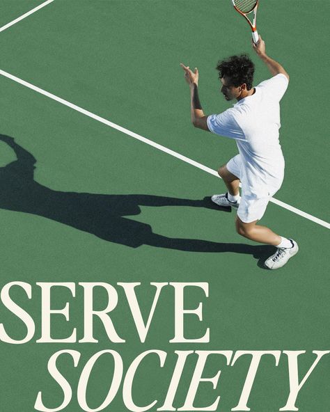 Serve Society is a tennis club where socialites gather to play and meet new people. Keeping the brand identity simple, fun and sleek with a slightly vintage feel 🎾 #branding #brandidentity #brandcuration #tennisbranding #tennisclub Modern Agent Social Club, Vintage Tennis Club Aesthetic, Tennis Branding Design, Tennis Design Graphic, Tennis Club Branding, Social Club Branding, Country Club Branding, Tennis Club Aesthetic, Tennis Ads