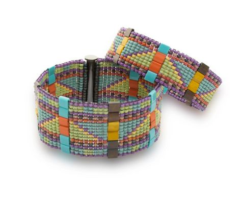 Sheila Fernekes Design Studio | Sheila Fernekes Design Studio Native American Rugs, Beautiful Beaded Bracelet, Expandable Bangle Bracelet, Handmade Leather Bracelets, Special Necklace, Beaded Cuff Bracelet, Artful Home, Beaded Bracelet Patterns, Loom Bracelets