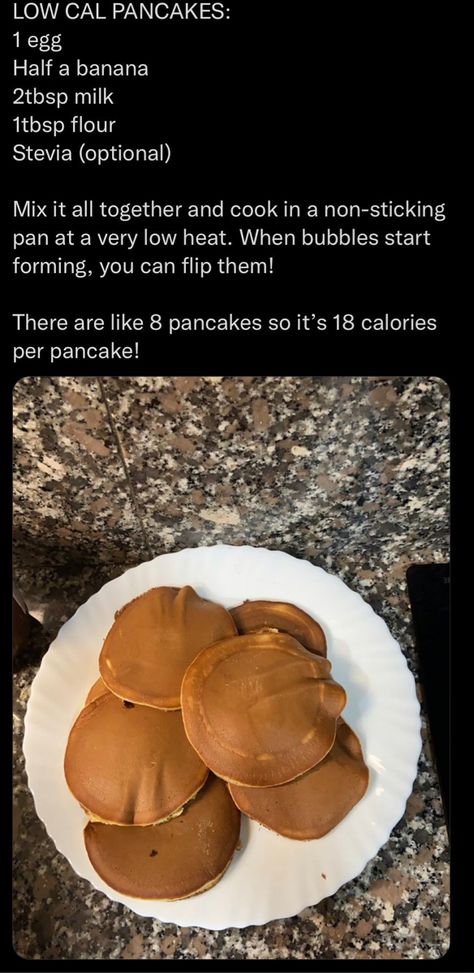 Low Cal Food, Motivation For Gym, Gym Wallpapers, Low Calorie Pancakes, Sweet Pancakes, Food Calories List, Pancake Calories, Low Cal Recipes, Healthy Food Motivation