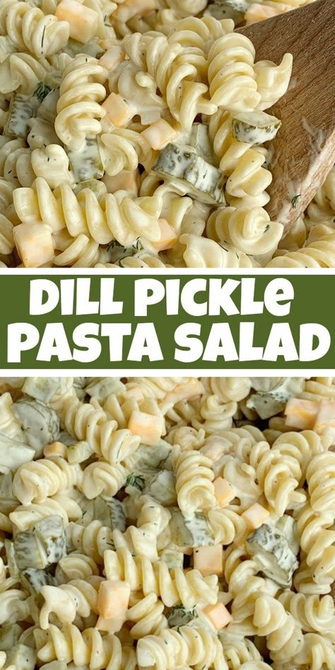 Summer Easy Salads, Homemade Cold Pasta Salad, Dinner For 2 Picky Eaters, Easy Blue Collar Meals, Pickle And Cheese Pasta Salad, Sweet Pickle Pasta Salad, Salads With Pickles, Not Cold Lunch Ideas, Instant Pot Ideas Healthy