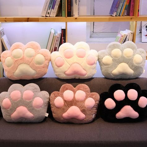 Cat Paw Pillow, Kawaii Pillow, Kawaii Wigs, Cute Squishies, Kawaii Shirts, Kawaii Toys, Pastel Kawaii, Furniture Design Wooden, Presents Christmas