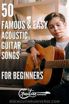 50 Famous & Easy Acoustic Guitar Songs For Beginners – Rock Guitar Universe Easy Guitar Songs To Learn, Easy Beginner Guitar Chords, How To Learn Acoustic Guitar, Acoustic Guitar Lessons Beginner, Easy Way To Learn How To Play Guitar, Easy Rock Songs On Guitar, Acoustic Guitar Music Songs, Easy Songs To Play On Guitar For Beginners, Guitar Lessons For Beginners Acoustic