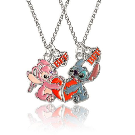 Cool Bff Necklaces, Stitch Necklace Disney, Stitch Disney Cute, Stitch Merch, Stitch Gift Ideas, Bff Pendant, Stitch Outfits, Stitch Toys, Lilo And Stitch 3