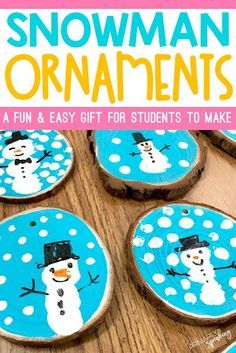 Wood Slice Snowman, Student Crafts, Students Christmas, Student Christmas Gifts, Parents Christmas, Preschool Christmas Crafts, Christmas Gifts For Parents, Cadeau Parents, Christmas Kindergarten