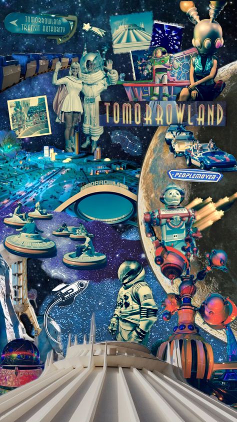 #tomorrowland #disney #disneyworld #disneyland #space #galaxy #future #retro #retrofuturism Tomorrowland Disney, Disneyland Tomorrowland, Future Retro, Planet Coaster, Gangsta's Paradise, Disney Posters, Space Galaxy, Disney Dream, Retro Futurism