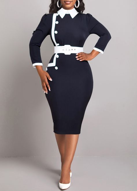 Ministry Apparel, Polo Collar Dress, Latest Dress For Women, Corporate Dress, Stylish Work Attire, Office Dresses For Women, Black Polo, Classy Work Outfits, Classy Dress Outfits