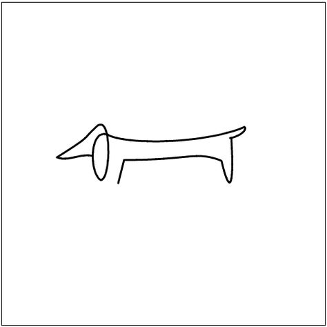 Bezier Curves and Picasso Picasso Dog Tattoo, Picasso Sketches, Dachshund Tattoo, Ideas Bodas, Line Drawings, About Animals, Dog Tattoo, Dog Tattoos, Image Processing