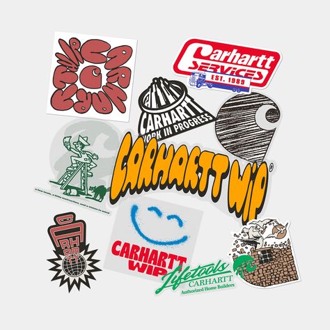 Creative Playground, Carhartt Logo, Vinyl Sticker Design, Vintage Poster Design, Decor Prints, Tshirt Art, Packaging Design Inspiration, Carhartt Wip, Sticker Collection