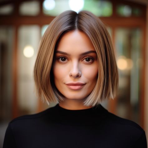 80 Flattering Haircuts for Square Faces for a More Feminine Look Square Chin Women, Middle Part Bob Haircut, Power Haircut Women, Chin Length Hair For Square Faces, Short Bob Center Part, Straight Chin Length Bob Haircut, Middle Part Chin Length Hair, Hair For Square Jaw, Celebs With Bobs