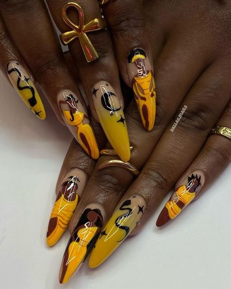 Muses From Hercules, Greek Goddess Nails, Princess Nail Designs, Egyptian Nails, Lion Nails, Slay Nails, Goddess Nails, Future Nails, J Nails