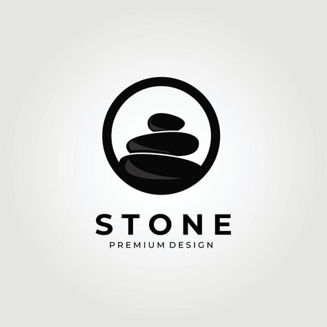 balance stone circle logo vector illustration design Stone Logo Design, Psychology Project, Rock Balance, Zen Logo, Logo Bee, Canada Logo, Rock Logo, Furniture Graphic, Stone Logo