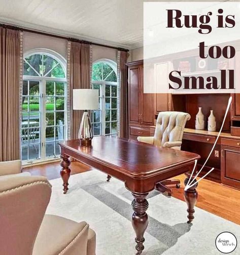 Rugs for An Office - Rollable Rugs - Design Morsels Rugs For Office Chair, Desk With Rug Under, Rug Rules, Rugs Layout, Roller Chair, Farmhouse Diy Projects, Rugs Design, Rug Placement, Brown Desk