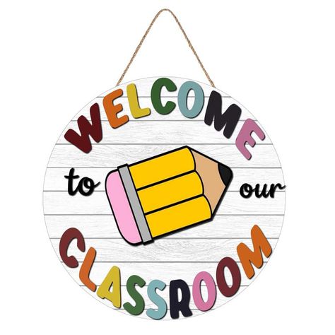 PRICES MAY VARY. 【Welcome Sign for Classroom Door Decorations】 Weclome to our classroom hanging sign perfect for back to school and first day of school classroom decorations,place the welcome sign for school classroom door wall wreath bulletin board window decorations to show teacher’s welcome and happy to see their students back to school,create an artistic and lively atmosphere for back to school classroom decorations. 【Size & Packaging】Welcome to our classroom door decor sign measures 12 inch Decoration For Classroom Door, Welcome To Math Class Sign, Welcome Back To School Decoration Ideas Middle School, Teachers Day Wall Hanging, Happy Signs Wall Art, Window School Decoration, Window Decoration For Classroom, Welcome Back To School Decoration Ideas Door, Wall Hanging Ideas For Classroom