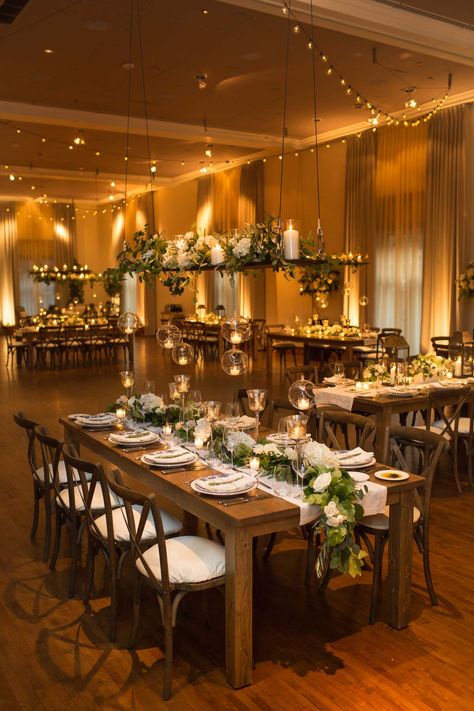 Reception Venue Ideas, Indoor Garden Wedding Reception, Wedding Reception Indoor, Ivy Room, Candle Lit Wedding, Garden Wedding Reception, Wedding Room, Hanging Candles, Restaurant Wedding