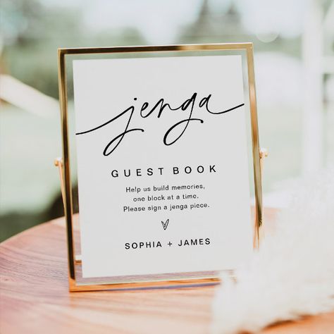 EVERLEIGH Jenga Guest Book Wedding Sign French Wedding Decor, Guest Book Wedding Sign, Guest Book Wedding, Wedding Guest Book Sign, Book Wedding, French Wedding, Kids Nursery Decor, Kids Stationery, Free Birthday Invitations