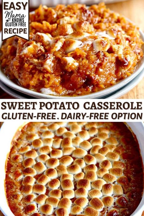 Gluten Free Sweet Potato Recipes, Sweet Potato Casserole Vegan, Dairy Free Holiday Recipes, Gluten Free Sweet Potato Casserole, Dairy Free Thanksgiving Recipes, Thanksgiving Sweet Potato Recipes, Dairy Free Thanksgiving, Gluten Free Recipes Side Dishes, Dairy Free Appetizers