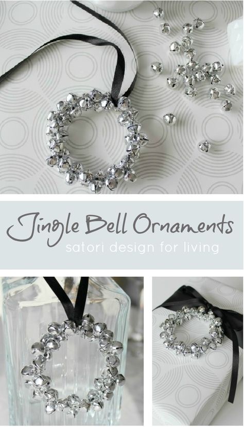 DIY Jingle Bell Wreath Christmas Ornament or Embellishment- super easy! Jingle Bells Diy, Christmas Tree Ornaments To Make, Jingle Bell Wreath, Make An Ornament, Bell Wreath, Vive Le Vent, Cheap Christmas Diy, Diy Christmas Ornaments Easy, Diy Christmas Tree Ornaments