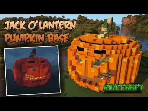 Minecraft PUMPKIN HOUSE - Minecraft Base Tutorial - Halloween Jack O'Lantern Base in Minecraft - YouTube Minecraft Jack O Lantern, Pumpkin Minecraft, Minecraft Pumpkin, Base Tutorial, Minecraft Base, Build Inspiration, Pumpkin House, Minecraft Builds, Halloween Jack