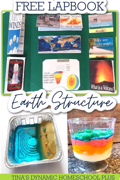 Free Earth Science Lapbook & Unit Study Ideas. I have the rest of the minibooks to go with the free earth science lapbook, which is Earth’s Structures. Also, look at my page Lapbook Ideas for more homeschool lapbooks. Too, I have a cover which can be used as a lapbook cover or for clip art to decorate notebooking pages. Also, I focused on two units, which are Unit Three: Plate Tectonics and Earth’s Structure and Unit Four: The Shape of Earth’s Surface. Layers Of The Earth Food Project, Earth Science Stem Activities, Earth Unit Study, Earth Science Unit Study, Earth’s Layers Project, Rapid Changes To Earths Surface, Earth Science Activities Middle School, Extreme Earth Ks2, Layers Of The Earth Project