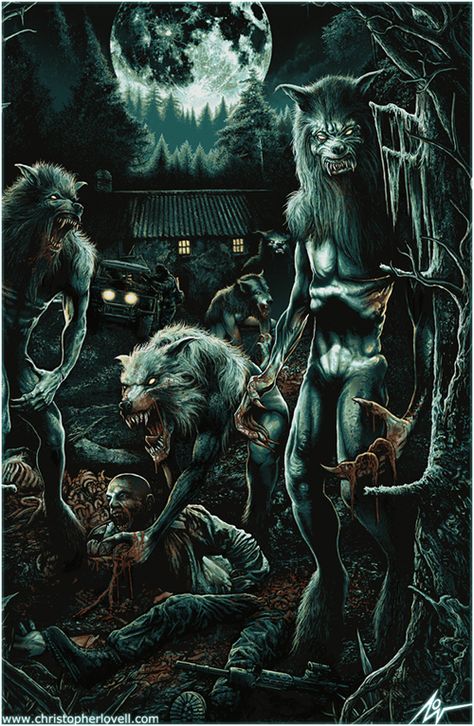 DOG SOLDIERS - CHRISTOPHER LOVELL - FRIGHT RAGs by ~Lovell-Art on deviantART Christopher Lovell, Fright Rags, Dog Soldiers, Bark At The Moon, Werewolf Art, Vampires And Werewolves, World Of Darkness, Classic Monsters, Creatures Of The Night