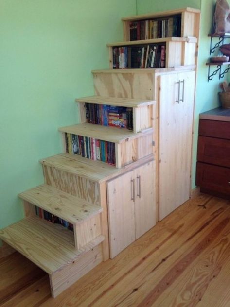 Tiny House Stairs Storage, �تحت الدرج, Wohne Im Tiny House, Koti Diy, Tiny House Stairs, House Storage, Tiny House Storage, Loft Stairs, Simply Home