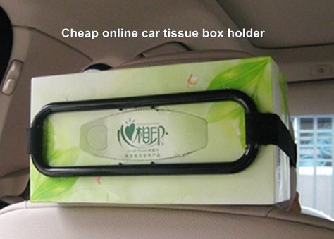 DIY car tissue box holder – No Excuses! Tissue Box Holder For Car, Hanging Tissue Box Holder Diy, Car Tissue Holder Diy, Ice Cream Container, Wipes Holder, Car Tissue Holder, Ice Cream Containers, Kleenex Box, Sewing Elastic