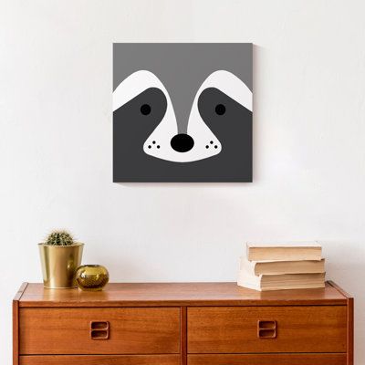 Raccoon Face, Easy Canvas Art, Easy Canvas Painting, Face Print, Square Canvas, Finger Painting, Small Canvas, Small Paintings, Pottery Painting