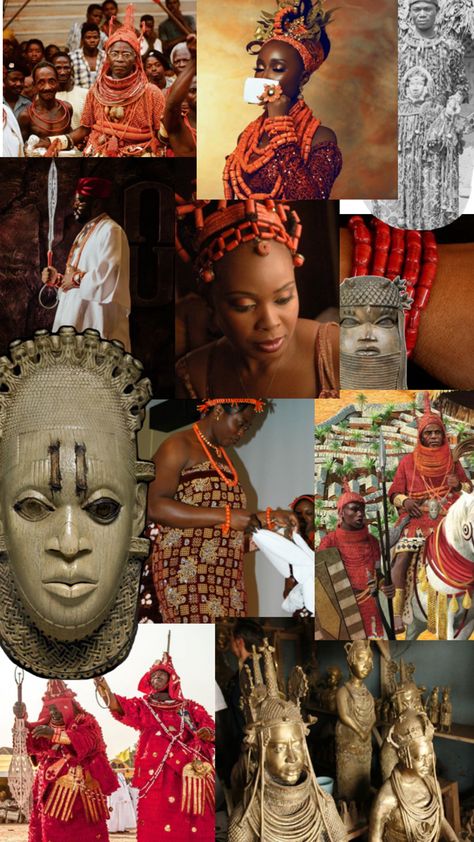 #nigeria #Edo #EdoTribe #Red Nigerian Tribes, Nigerian Culture, African Traditions, Black Art Painting, Afro Punk, African Culture, Ethereal Beauty, Black Excellence, Collage