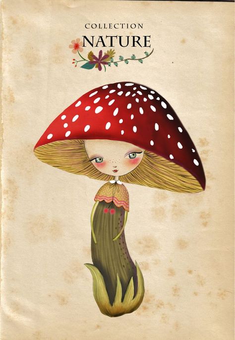 Adorable little mushroom girl illustration Era Victoria, Illustration Kunst, Mushroom Drawing, Soyut Sanat Tabloları, Mushroom Art, Fairy Art, Whimsical Art, Cute Illustration, Easy Drawings