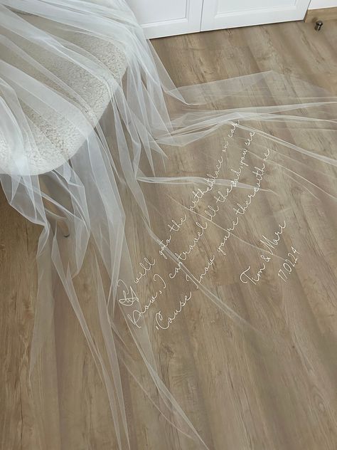 Custom Embroidery Veil, Designer Embroidered Wedding Veil Phrases, Words, Letters, Bespoke Blusher Lace, Ribbon/ Pearls Edging Bridal Veil - Etsy Embroidered Wedding Veil, Embroidery Veil, Cathedral Bridal Veils, Wedding Bridal Veils, Wedding Veil Accessories, Embroidery Works, Embroidered Wedding, Different Dresses, Custom Bridal