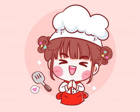 Gift Animation, Chef Girl, Rabbit Pose, Turkey Cartoon, Cartoon Chef, Cute Bakery, Cupcake Logo, Bakery Logo, Bakery Logo Design