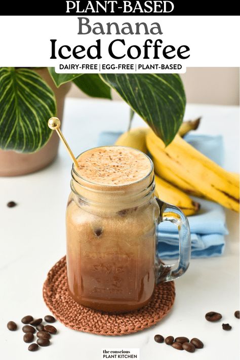 Banana Coffee Smoothie, Coffee Banana Smoothie, Vegan Latte, Iced Pumpkin Spice Latte, Banana Coffee, Lunch Appetizers, Coffee Smoothie, Dairy Free Eggs, Banana Milk