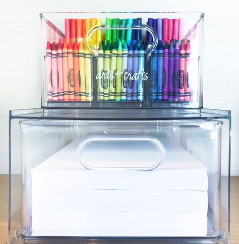 25 Organized Spaces From The Home Edit That Will Inspire You to Find a Place For Everything Crayon Storage, Crayon Organization, Stacking Bins, Home Edit, The Home Edit, Playroom Organization, Organization Inspiration, Kids Room Organization, Need A Break