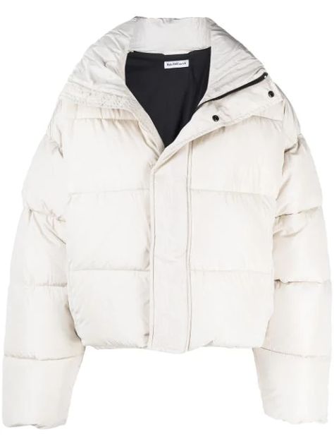 Balenciaga Clothes, Balenciaga Jacket, White Puffer Jacket, Balenciaga Clothing, White Puffer, Footwear Design Women, White Jacket, Shell Jacket, Padded Jacket