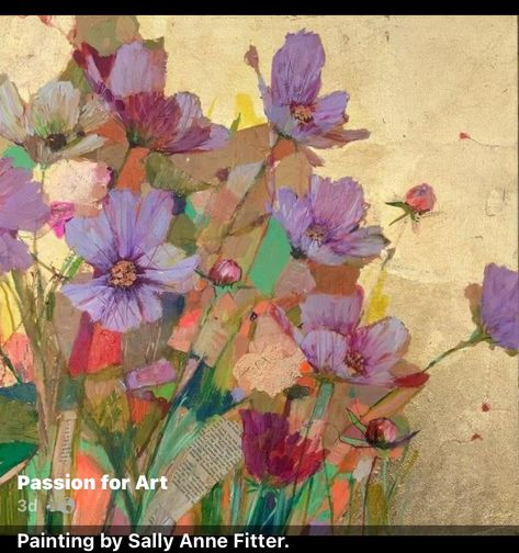 Garden Cosmos, Botanical Inspiration, Painting In Acrylic, Flower Collage, Abstract Flower Art, Abstract Floral Art, Knife Painting, Sea Painting, Flower Art Painting