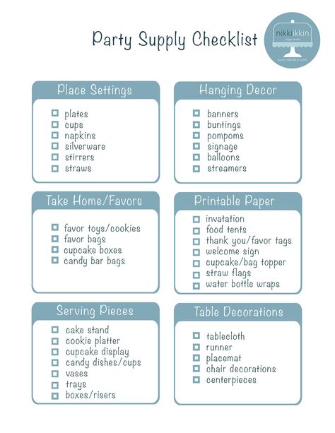 party supply checklist | Tag Archives: party checklist 21st Birthday Planning Checklist, List Of Party Supplies, Checklist For Party Planning, Birthday Supplies Checklist, Party Decoration Checklist, Event Planning Supplies, 1st Birthday Planning Checklist, Party Needs Checklist, Housewarming Party Checklist