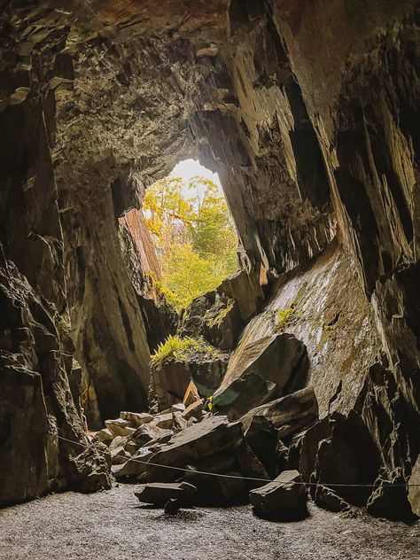 Cathedral Cave Lake District Pirate Village, Cave Aesthetic, Cave Lake, Warrior Cats Clans, Mountain Cave, Aquarium Inspiration, Cave Entrance, Lake Windermere, Over The River