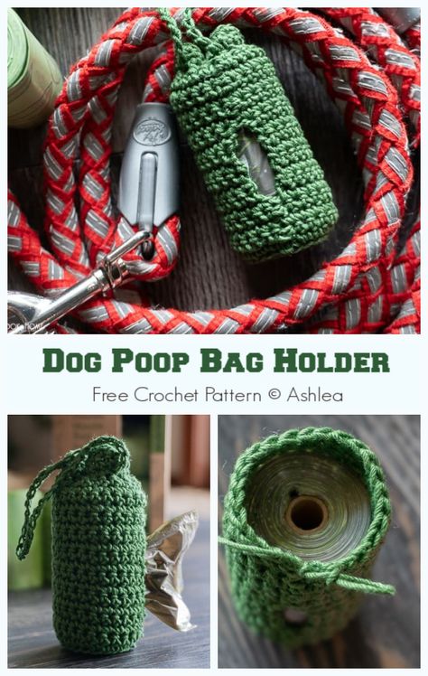 Crochet Dog Waste Bag Holder, Crochet Dog Bag Holder, Crochet Dog Poop Bag Holder, Crochet Dog Poop Bag Holder Free Pattern, Crochet Poop Bag Holder, Poop Bag Holder Diy, Dog Poop Bag Holder Diy, Bag Holder Crochet, Crochet Bag Holder