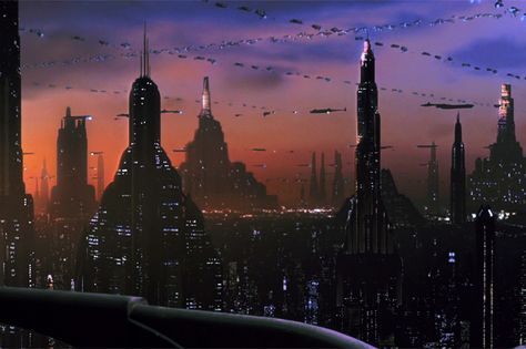 Star Wars Planets, Star Wars Gif, Star Wars Background, Phantom Menace, The Phantom Menace, Arte Cyberpunk, Star Wars Wallpaper, Galactic Empire, Futuristic City