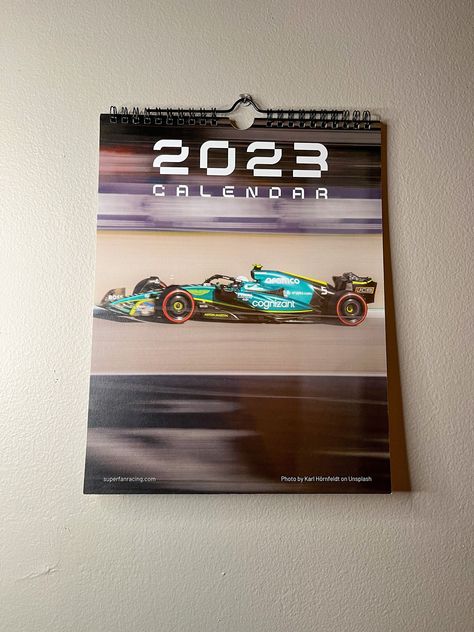 Formula 1 2023 Calendar, F1 Photography, F1 Calendar, F1 Merch, Chinese Grand Prix, Full Calendar, Hanging Calendar, 2023 Calendar, Wire Binding