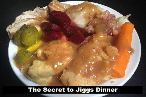 Jiggs Dinner a specialty in Newfoundland, Canada Jigs Dinner Crockpot, Jiggs Dinner Newfoundland, Jigs Dinner, Canadian Treats, Jiggs Dinner, Canadian Foods, Budget Vegan, Traditional Meals, Canadian Recipes