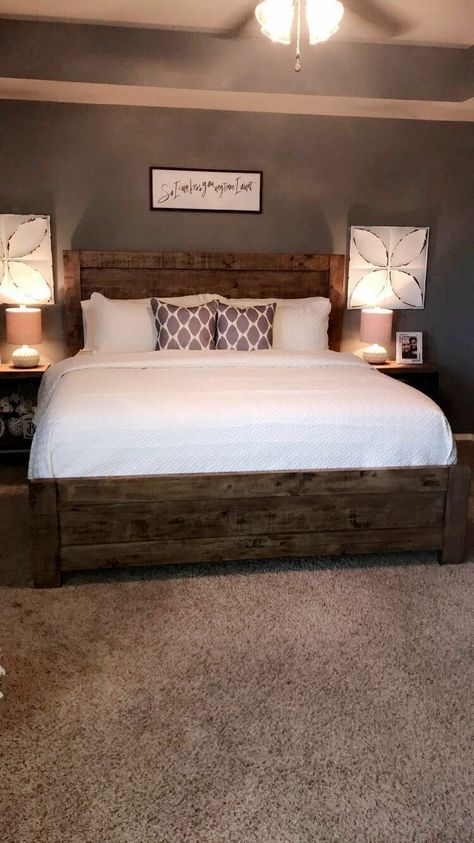 Designer Bedding, Rustic Bedroom Decor, Master Bedrooms Decor, Remodel Bedroom, Rustic Bedroom, Modern Bed, Dream Bedroom, My New Room, Home Staging