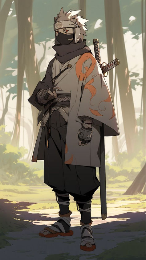 [ save & follow ] - (◍•ᴗ•◍) Fantasy Ninja Art, Urban Vigilante Character Design, Naruto Samurai Art, Cyberpunk Japanese Character Design, Ninja Oc Character Design, Ronin Character Design, Samurai Character Art, Samurai Naruto, Naruto Character Design