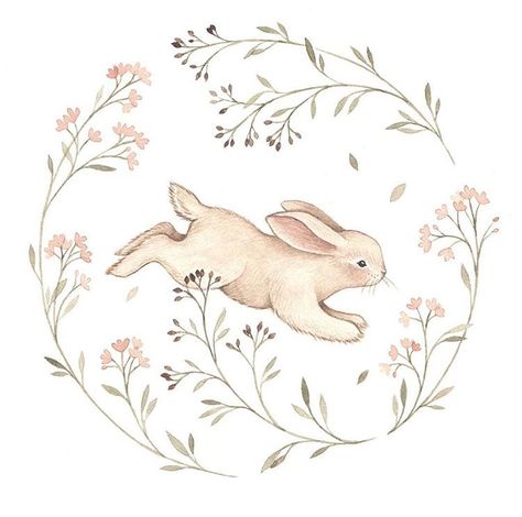 Jumping Bunny Drawing, Bunny Pottery Painting, Bunny Painting Ideas, Bunnies Drawing, Nina Stajner, Cute Bunny Drawing, Bunnies Illustration, Cute Bunny Illustration, Bunny Jump