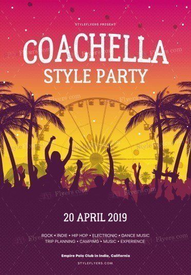 Festival Flyer Design Inspiration, Coachella Poster Design, Coachella Invitation, Coachella Vip, Coachella Poster, Coachella Tickets, Coachella Theme Party, Coachella Theme, Mises En Page Design Graphique