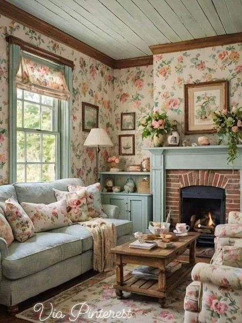 French Style Bedroom Vintage Shabby Chic, Cottagecore Interior Design Living Room, Cottage House Living Room, French Style Bedroom Vintage, Cottagecore Interior Design, Interior Design Flowers, Cottagecore Interior, French Style Bedroom, Cottage Interior Design