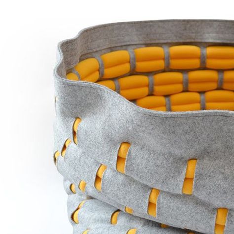 #industrial #design #basket #felt Felt Basket, Motifs Textiles, Construction Diy, Textil Design, Textiles Techniques, Textile Texture, Design Textile, Cool Ideas, Design Milk